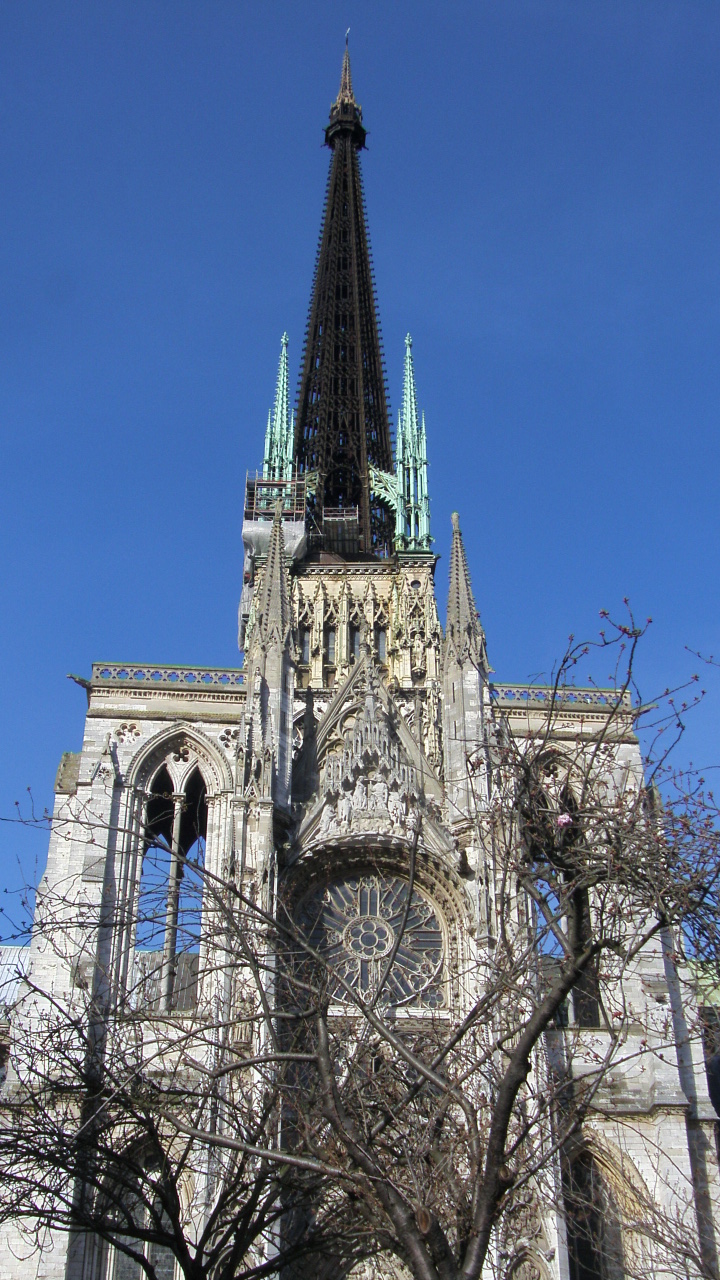 Fonds d'cran Constructions et architecture Edifices Religieux le ct de la cathdrale sous un ciel bleu parfait