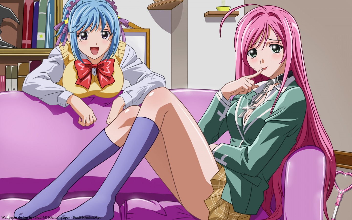 Fonds d'cran Manga Rosario + Vampire moka-san and kurumu-chan