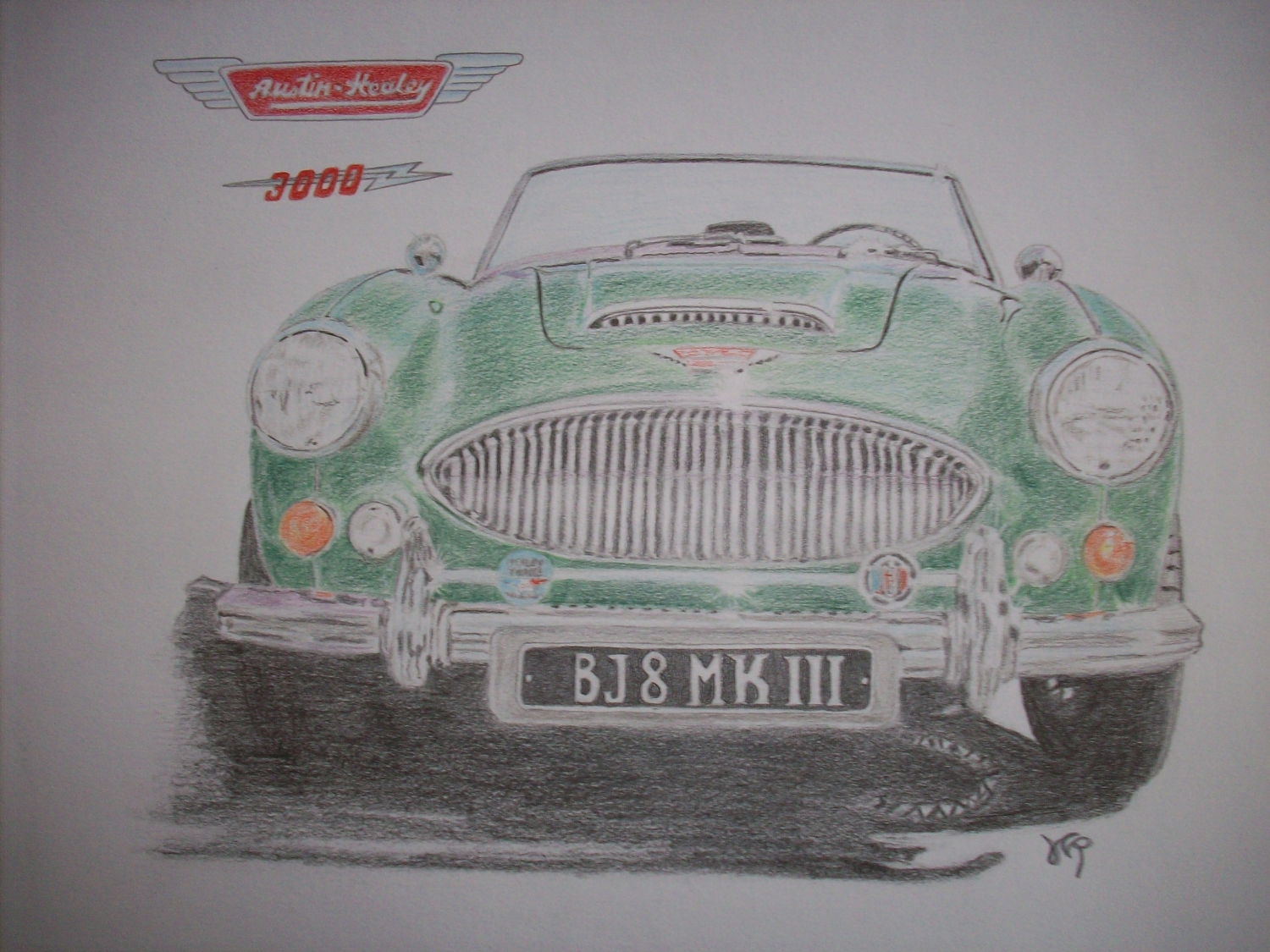 Fonds d'cran Art - Crayon Voitures et Motos BIG HEALEY