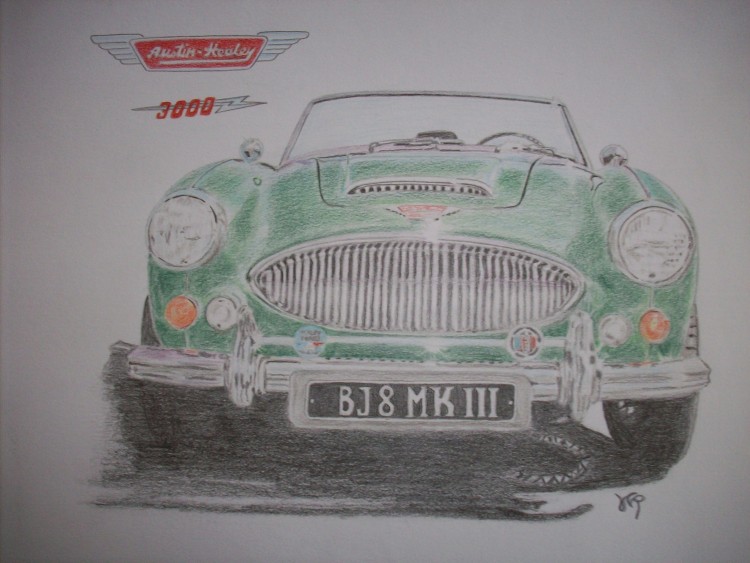 Fonds d'cran Art - Crayon Voitures et Motos BIG HEALEY