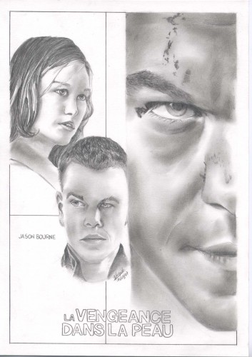 Wallpapers Art - Pencil Movies - TV Soaps Matt Damon, Julia Stiles