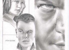 Wallpapers Art - Pencil Matt Damon, Julia Stiles