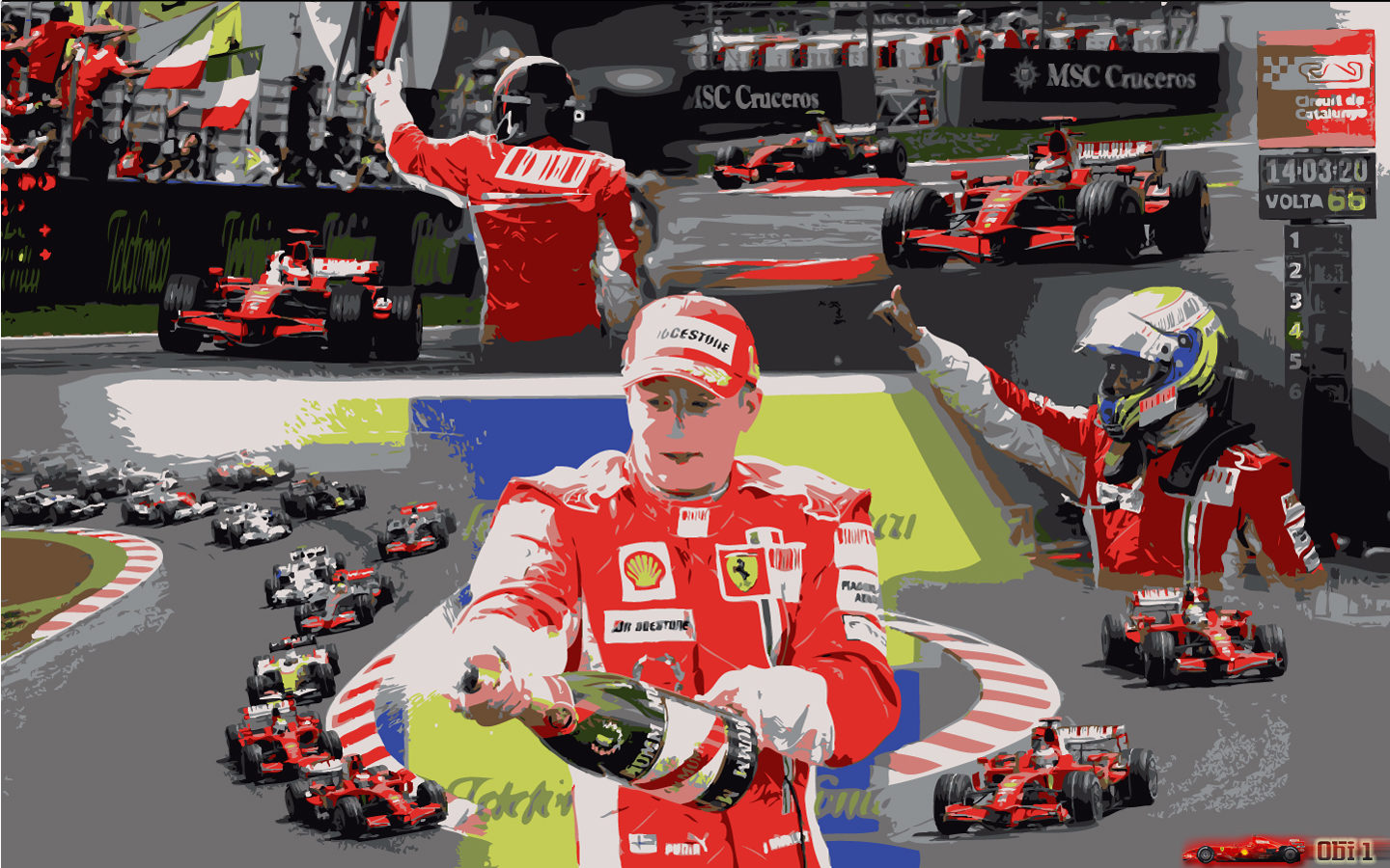 Wallpapers Sports - Leisures Formule 1 Scuderia Ferrari - Barcelone 2008