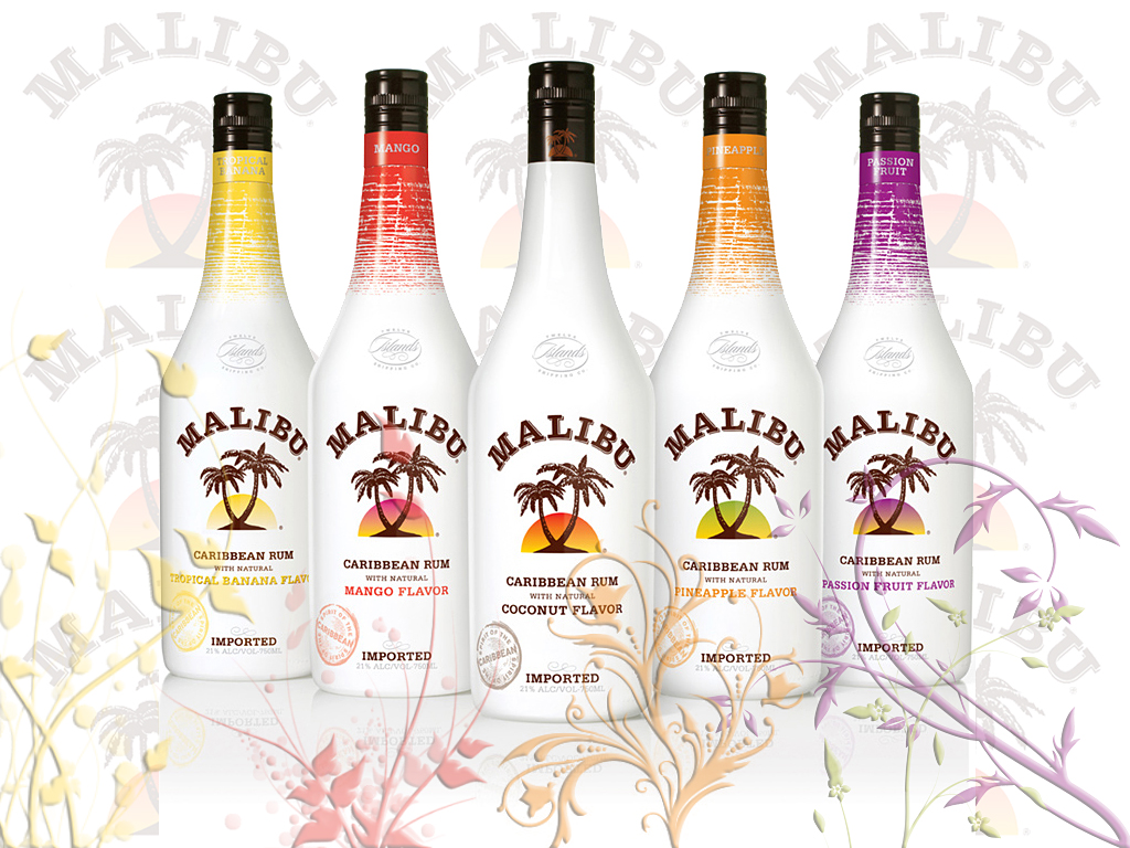 Wallpapers Objects Beverages - Alcohol MALIBU IMPORT (5 PARFUMS)