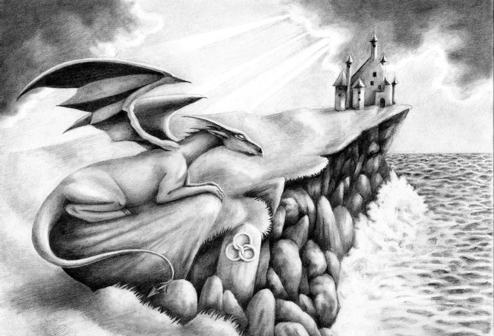 Wallpapers Art - Pencil Fantasy - Dragons Guardien de la cote