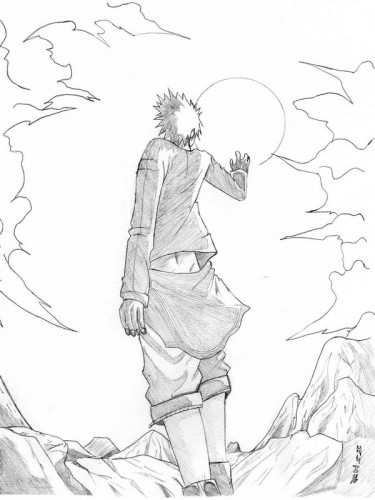 Fonds d'cran Art - Crayon Manga - Naruto Regard dans l'horizo!