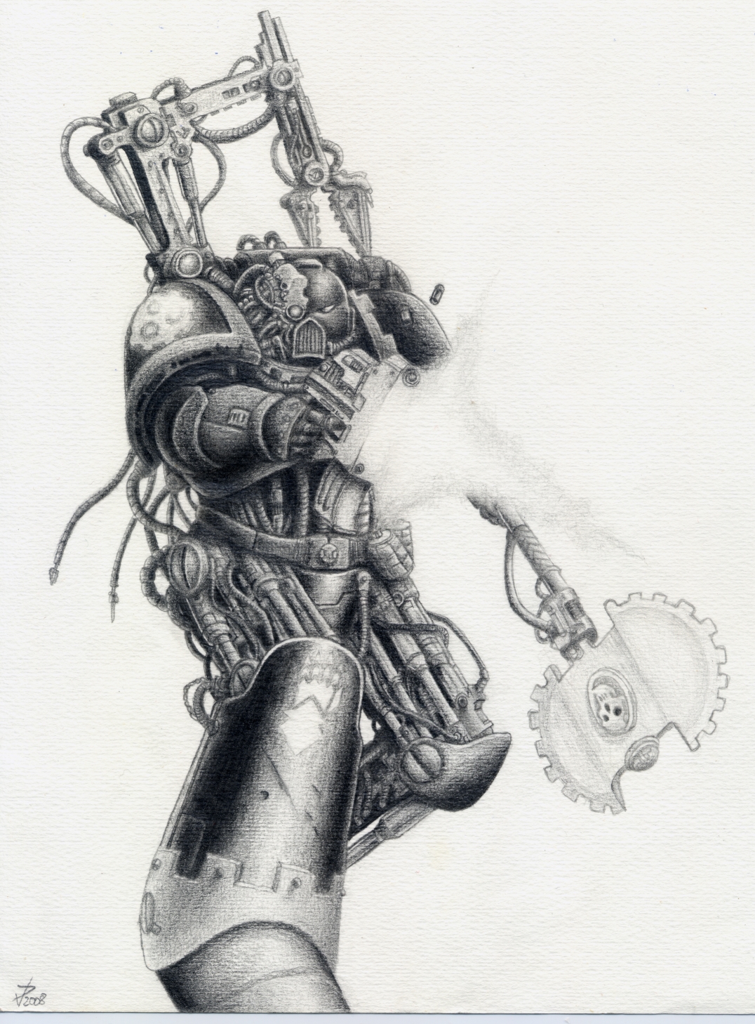 Fonds d'cran Art - Crayon BDs - Science-fiction Techmarine Iron Hands (fini)