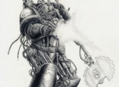 Fonds d'cran Art - Crayon Techmarine Iron Hands (fini)