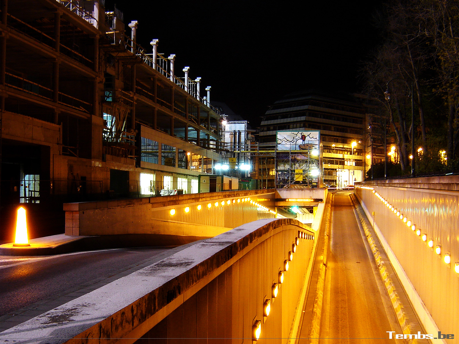 Wallpapers Constructions and architecture Building Chantier Schuman by Night