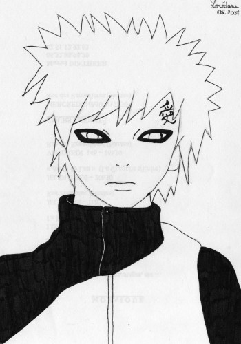 Wallpapers Art - Pencil Manga - Naruto gaara