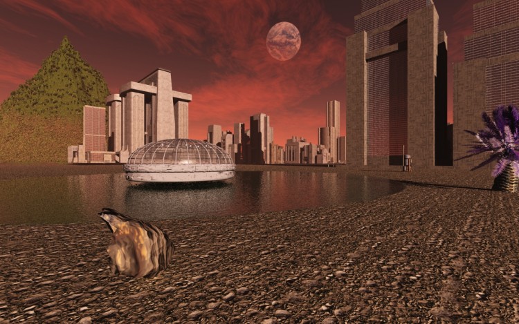 Wallpapers Digital Art 3D - Vue Paysage futuriste