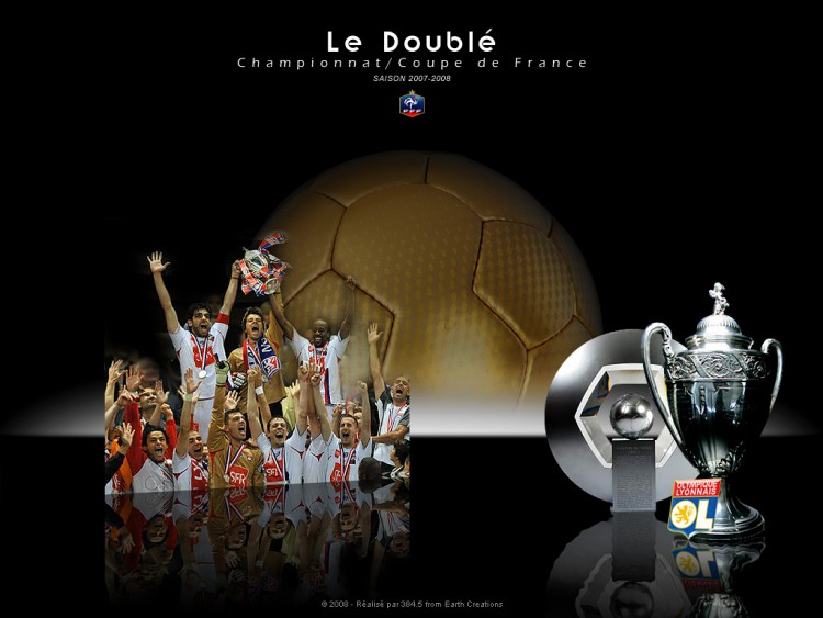 Fonds d'cran Sports - Loisirs Olympique Lyonnais Olympique Lyonnais - Le Doubl !