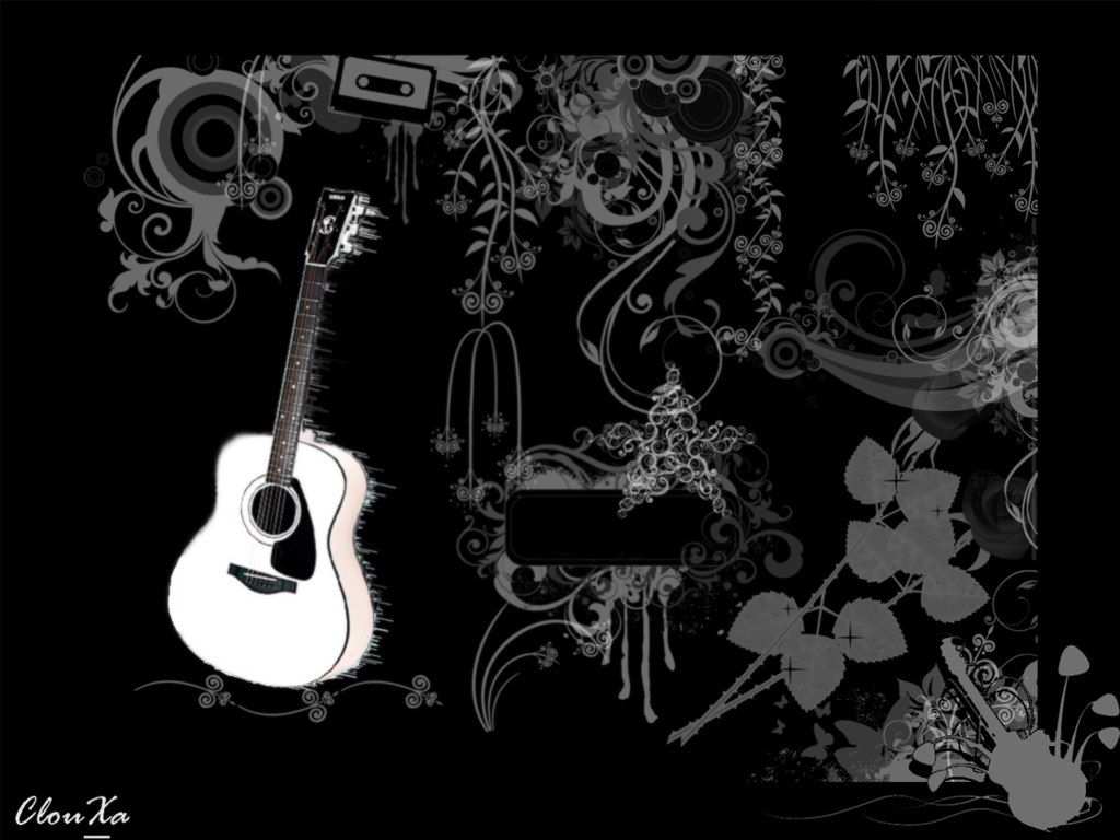 Wallpapers Digital Art Compositions 2D Guitar Blanc