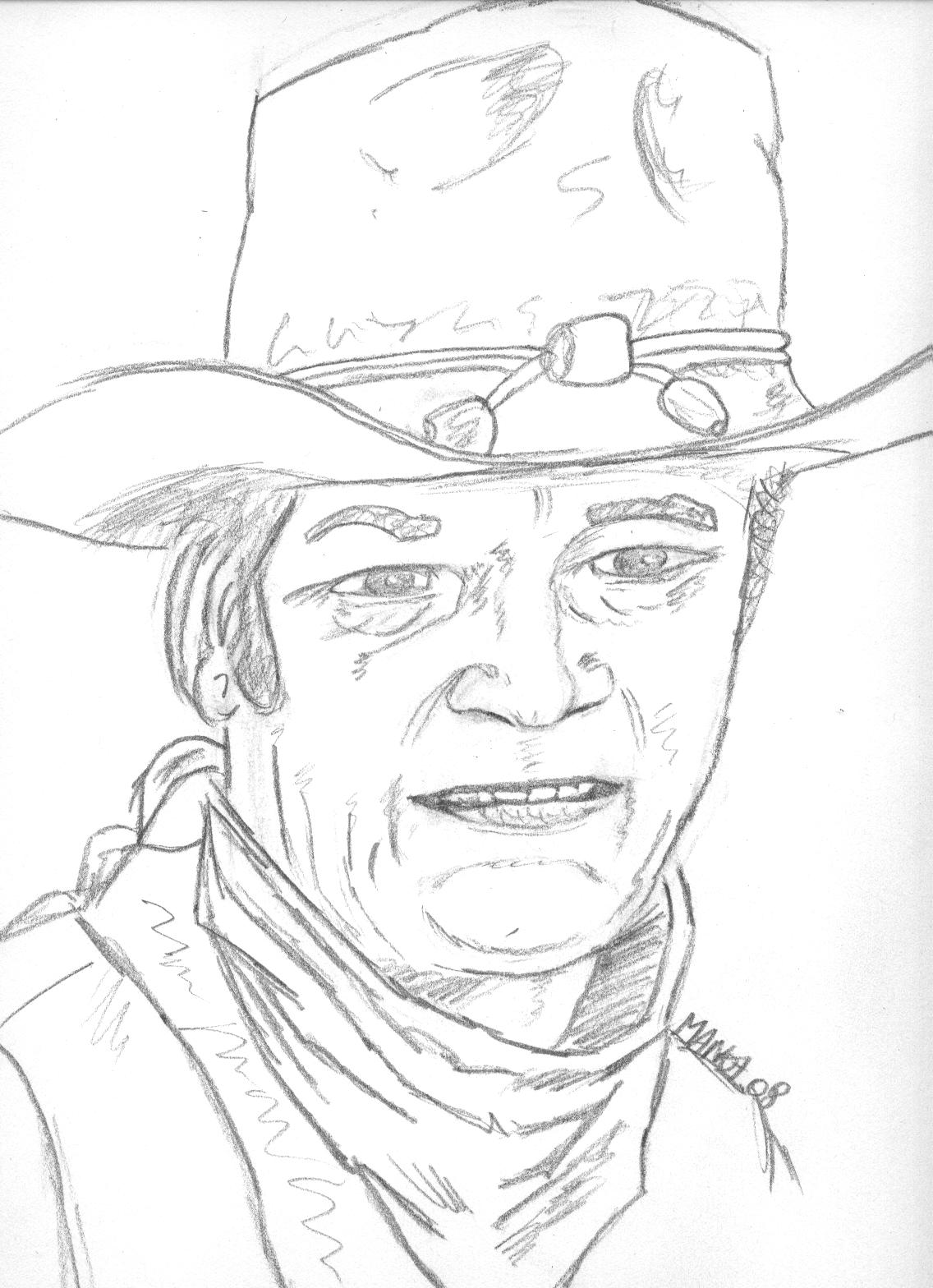 Fonds d'cran Art - Crayon Portraits John Wayne