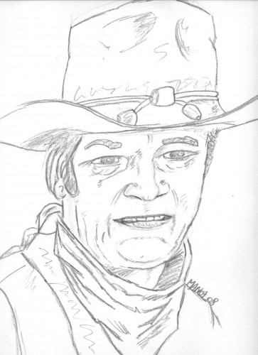 Fonds d'cran Art - Crayon Portraits John Wayne