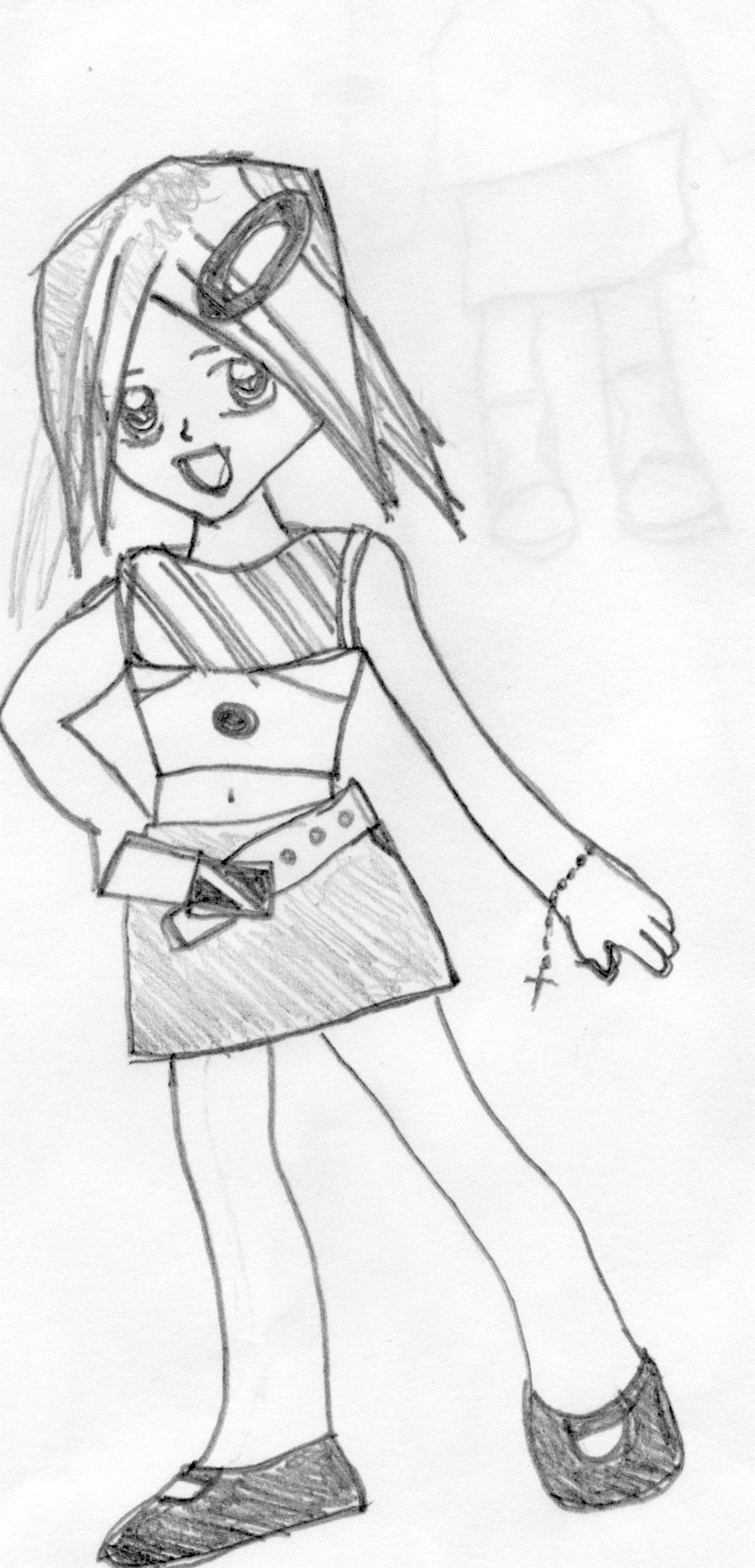 Fonds d'cran Art - Crayon Manga - Personnages gamine manga