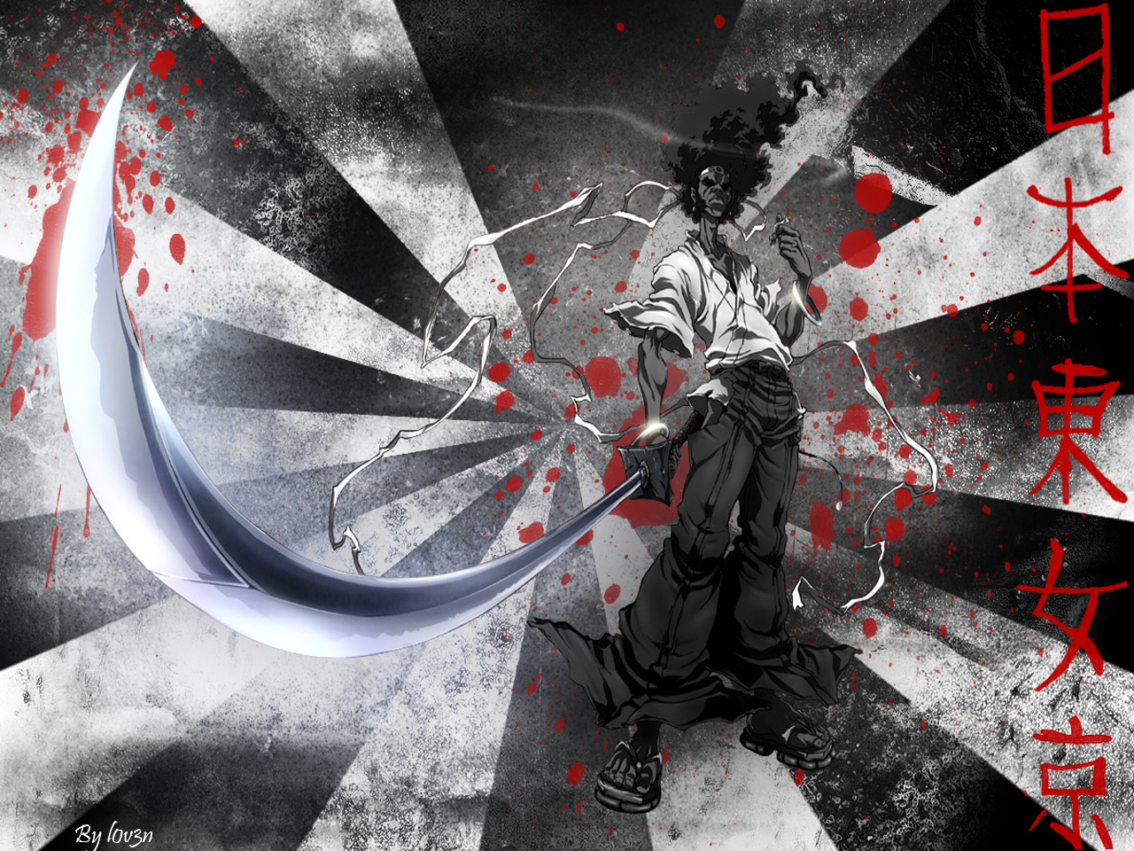 Wallpapers Manga Afro Samoura Black&BloOd