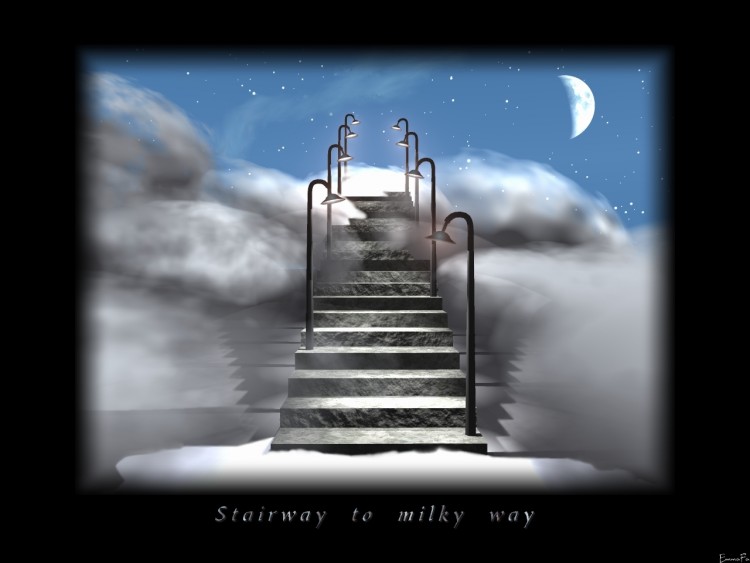 Wallpapers Digital Art Dreams Stairway to milky way