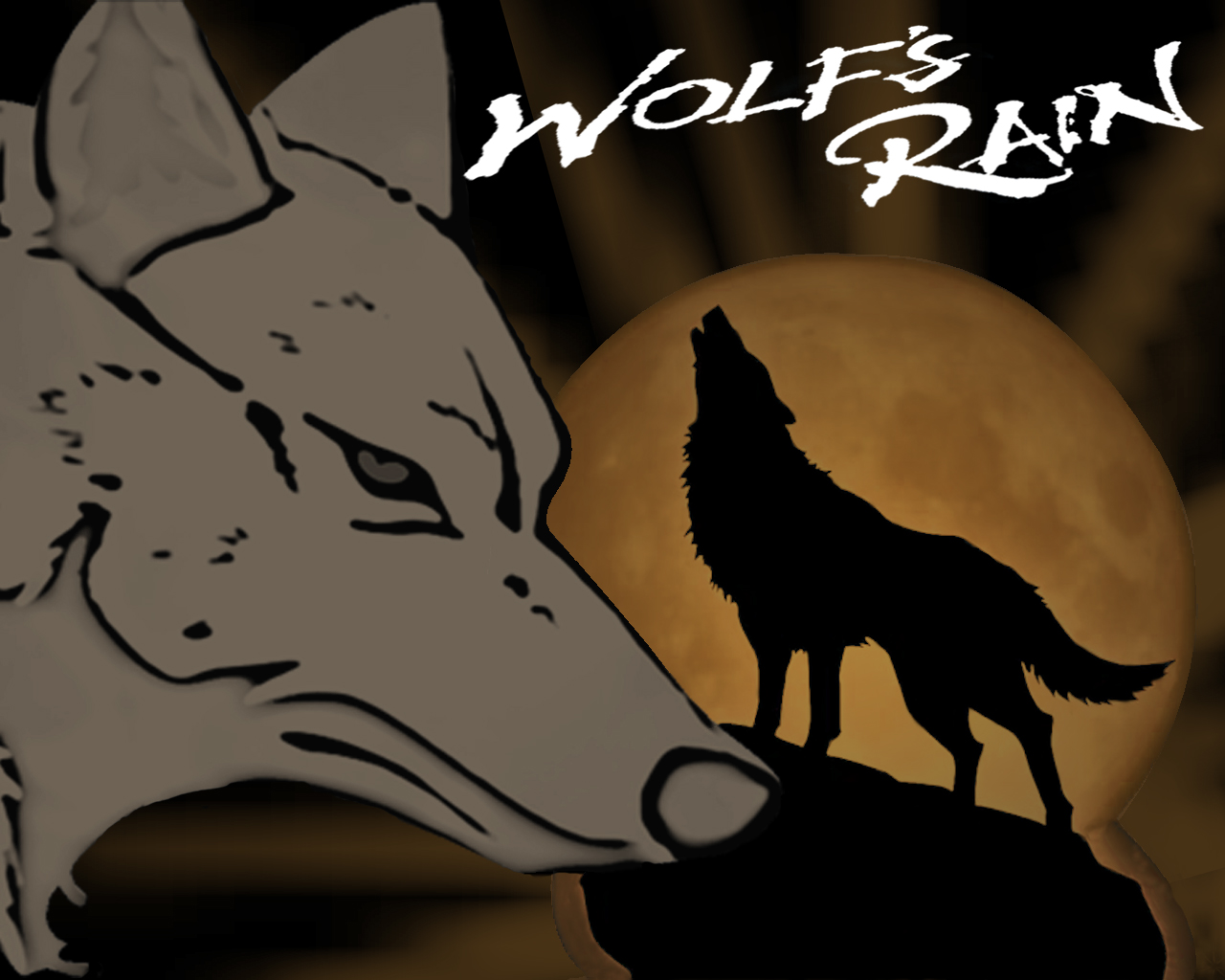 Wallpapers Manga Wolf's Rain yellow moon