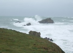 Fonds d'cran Nature tempete cote sauvage