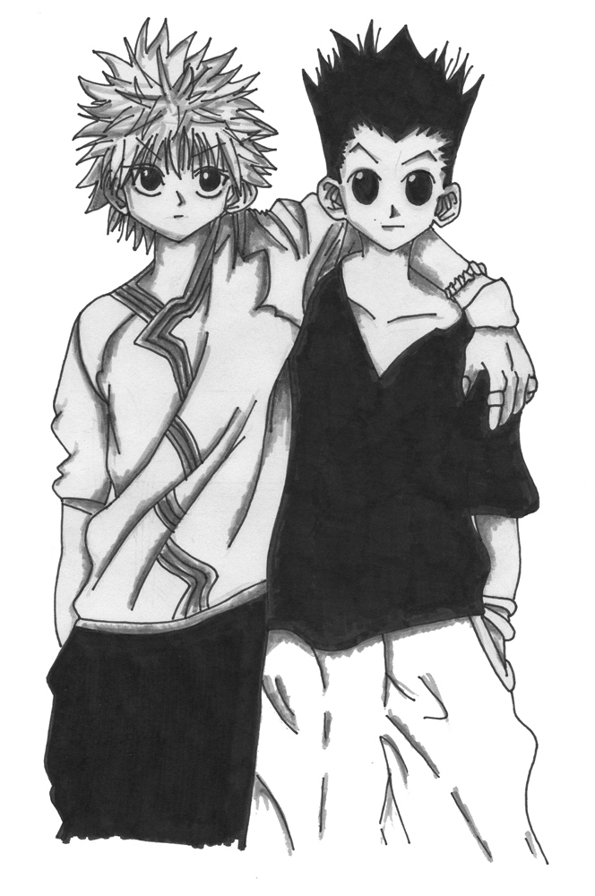 Fonds d'cran Art - Crayon Manga - Hunter X Hunter Gon & Kirua