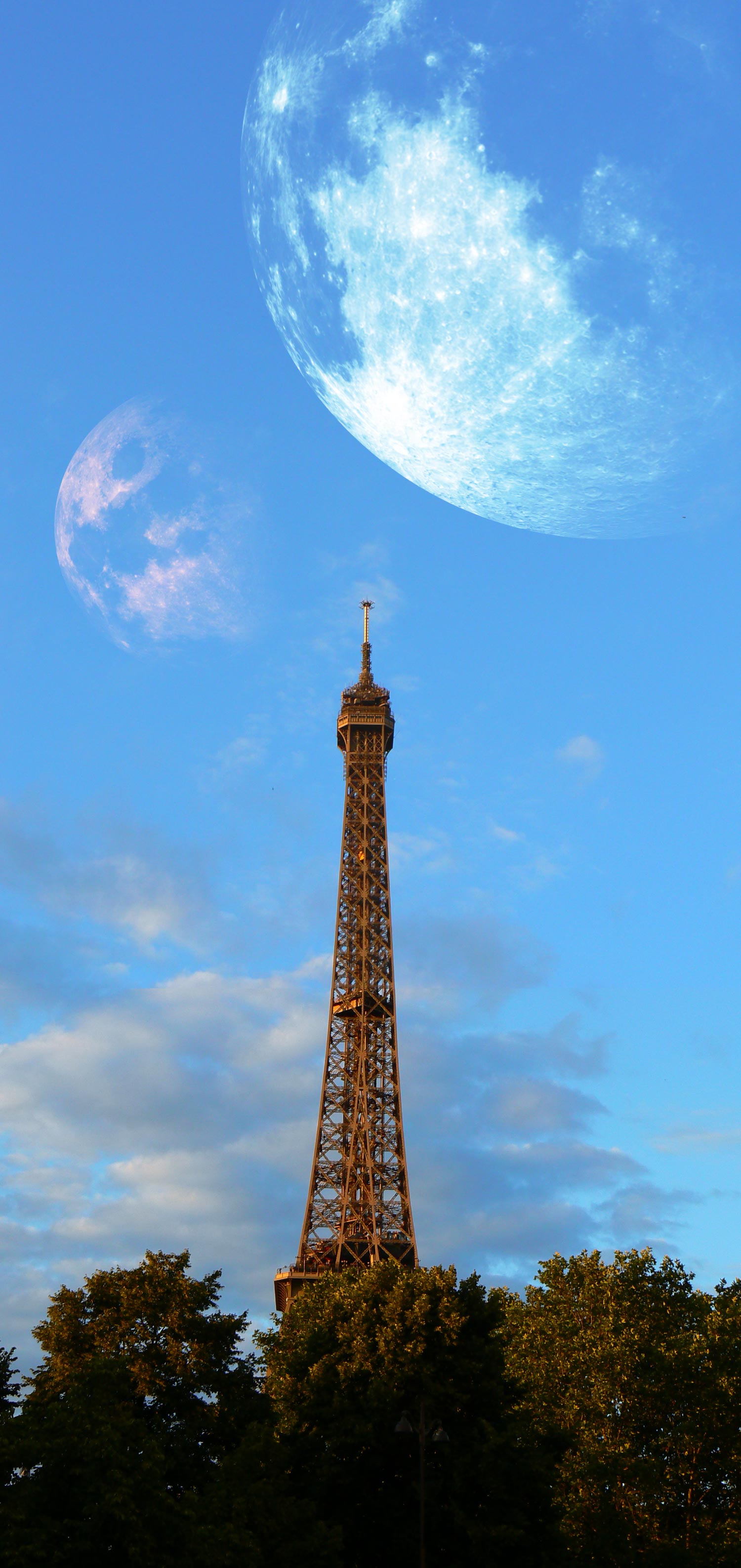 Wallpapers Digital Art Compositions eiffel moon