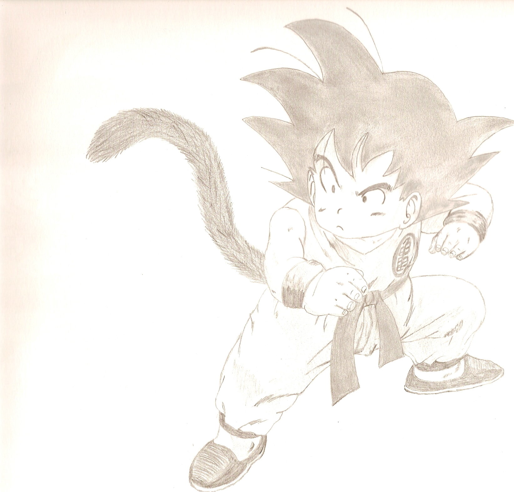 Wallpapers Art - Pencil Manga - Dragon Ball Z sangoku