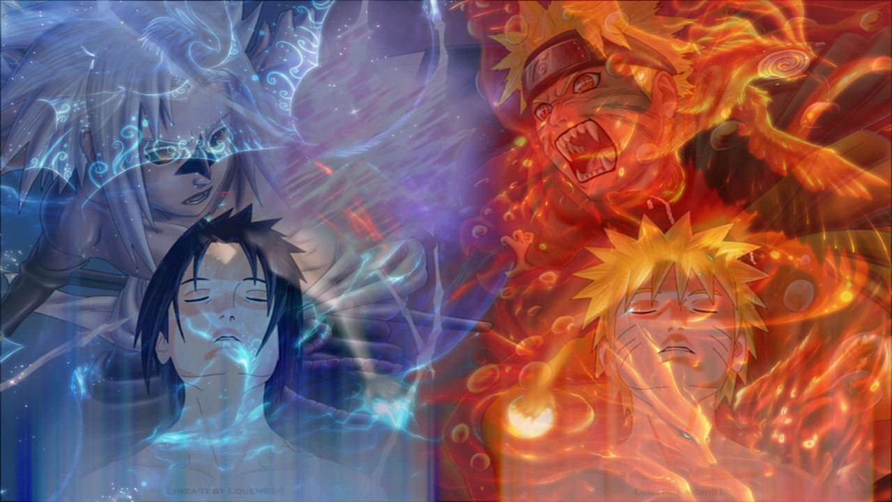 Wallpapers Manga Naruto dragon vs phoenix