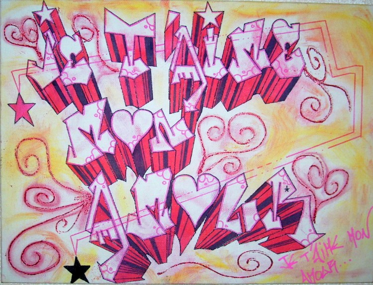 Fonds d'cran Art - Peinture Graffitis * * * Je T'aime Mon Amour * * *