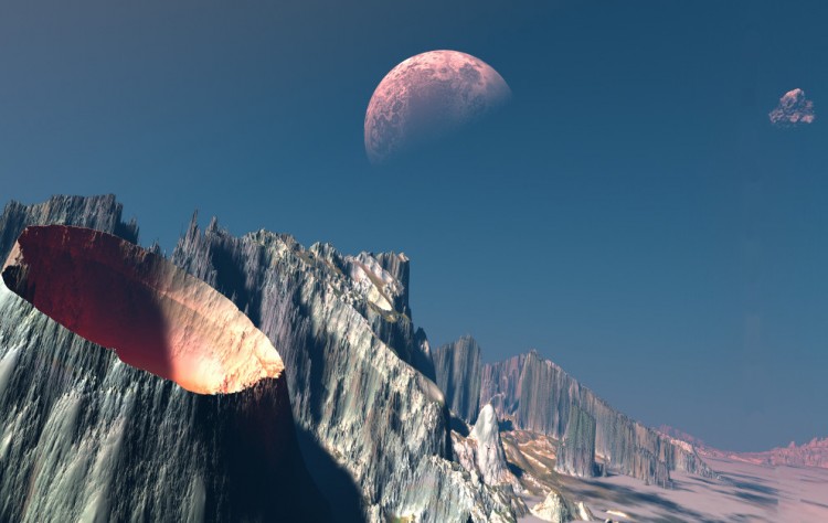 Wallpapers Digital Art Space - Universe terre lune 2