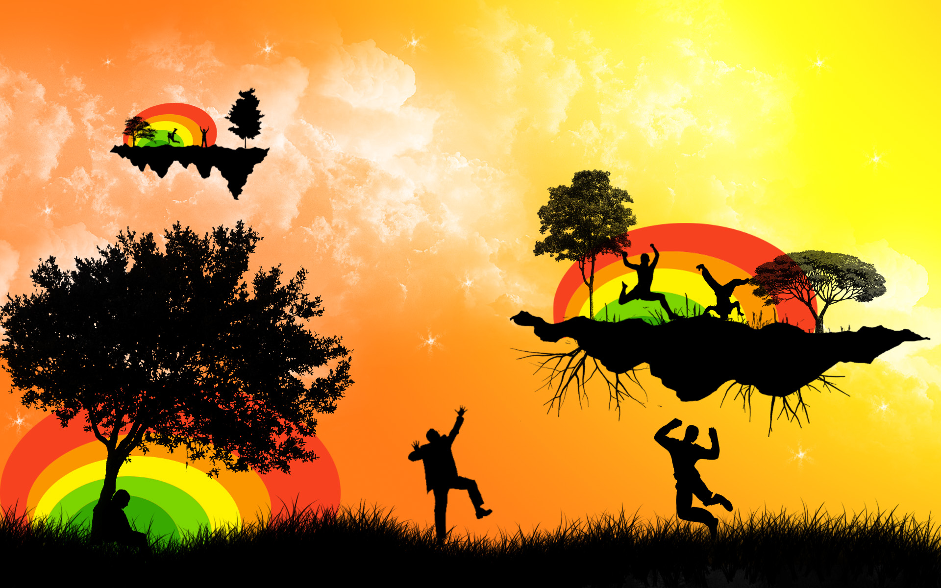 Wallpapers Digital Art Compositions 2D Rainbow island 3