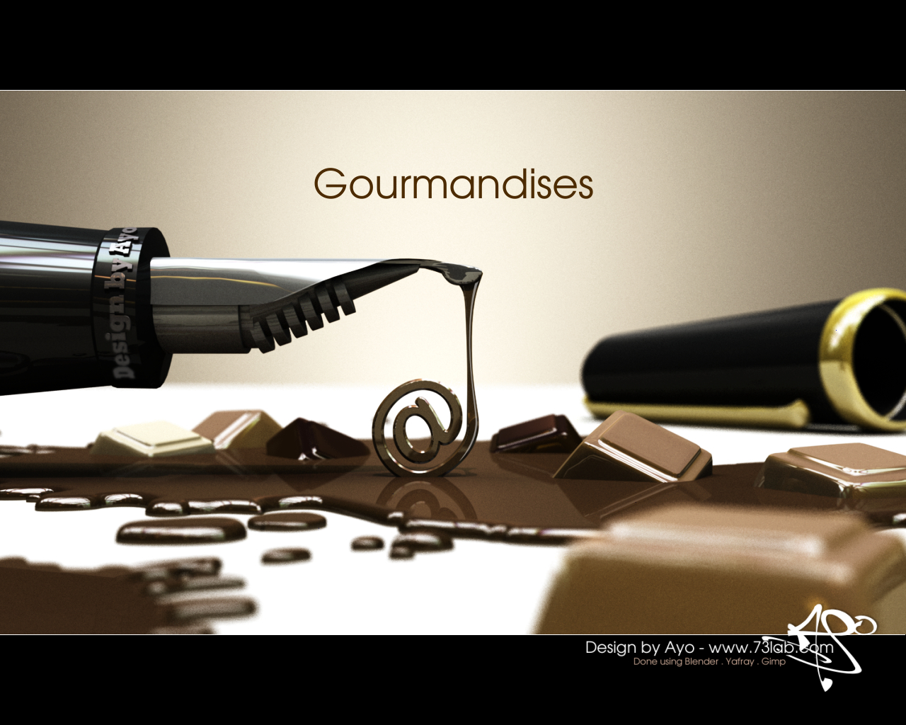 Wallpapers Digital Art 3D - Blender Writing Gourmandises