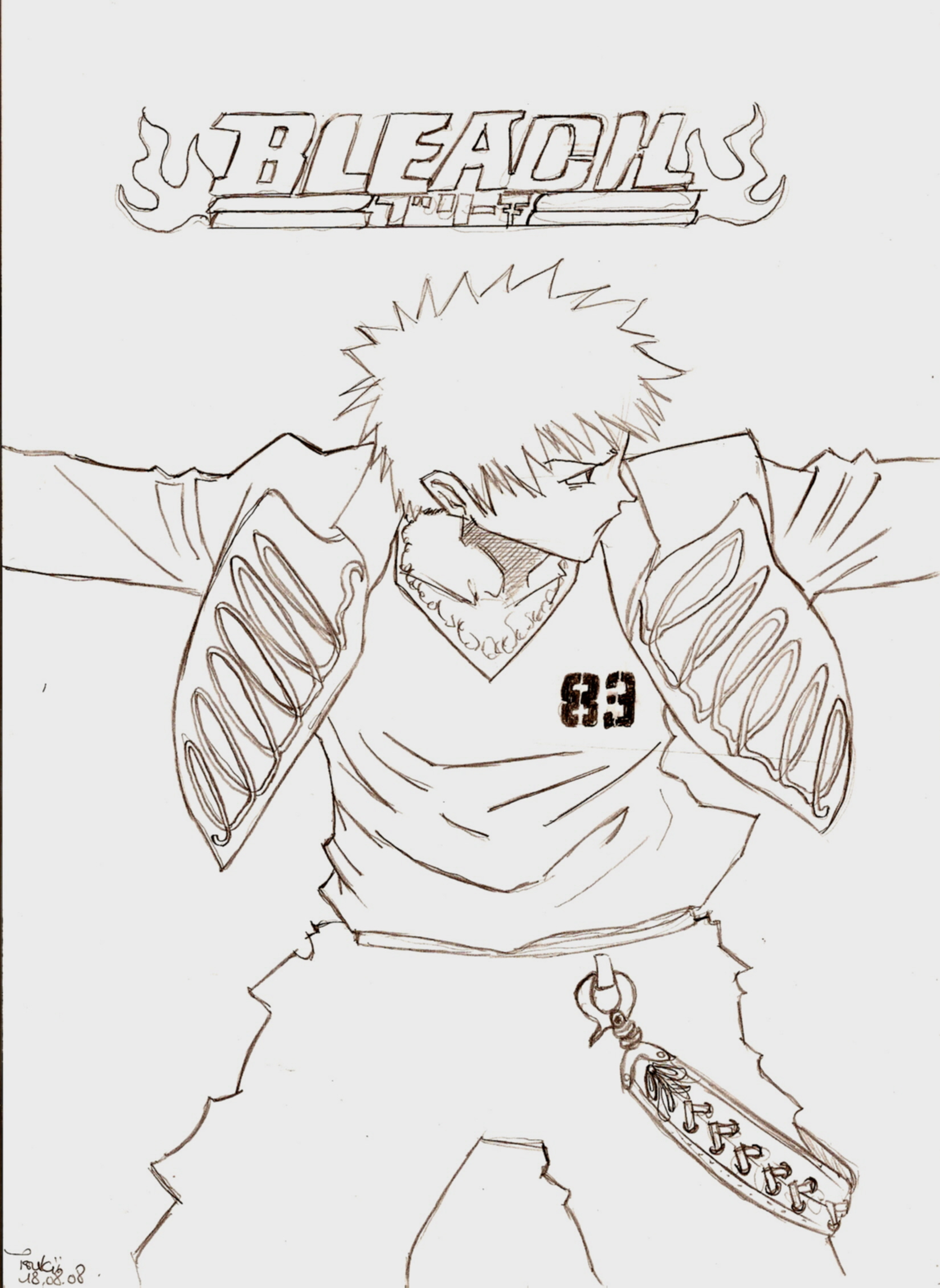 Fonds d'cran Art - Crayon Manga - Bleach Ichigo style