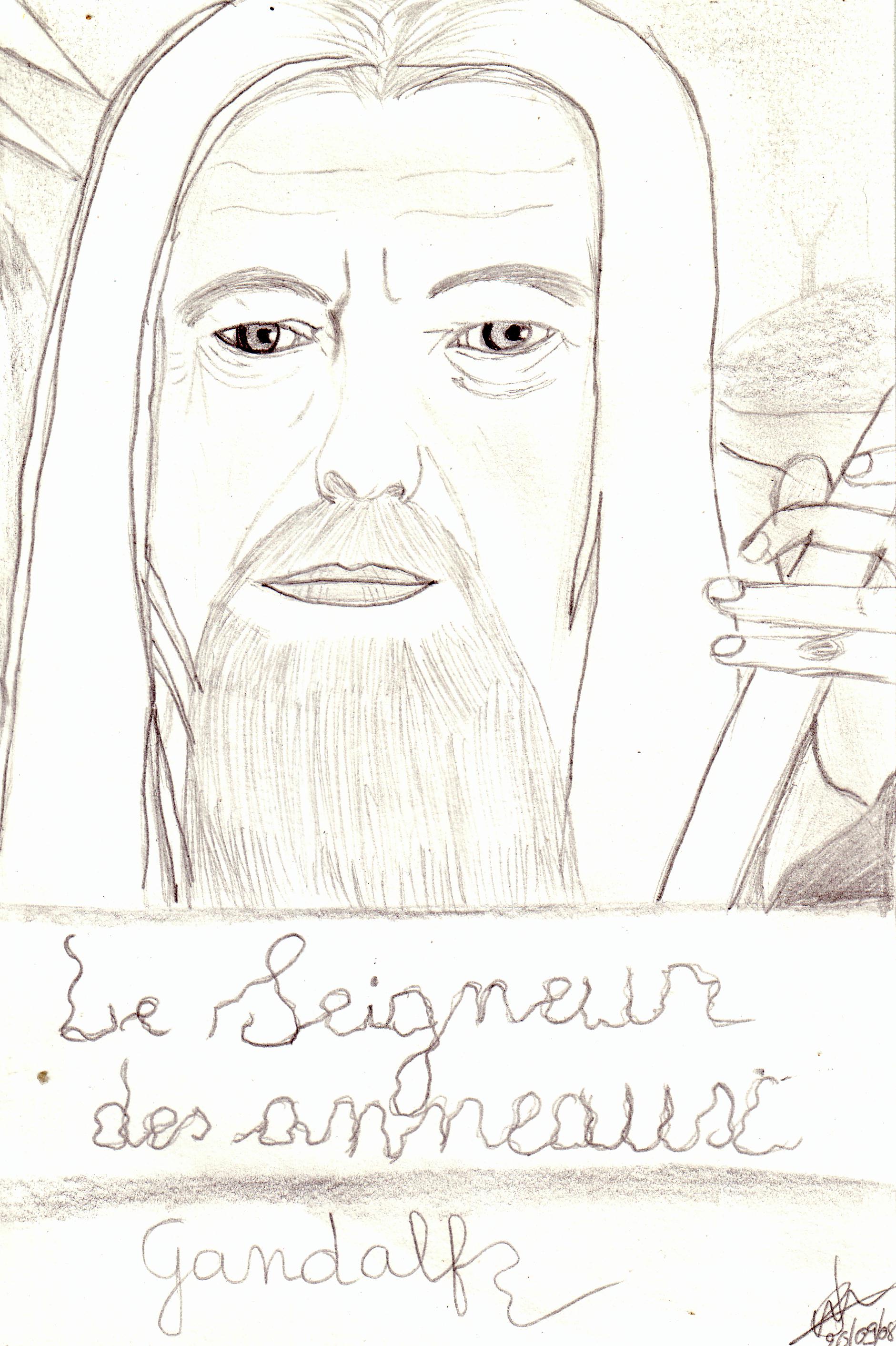 Fonds d'cran Art - Crayon Cinma - Sries TV Gandalf