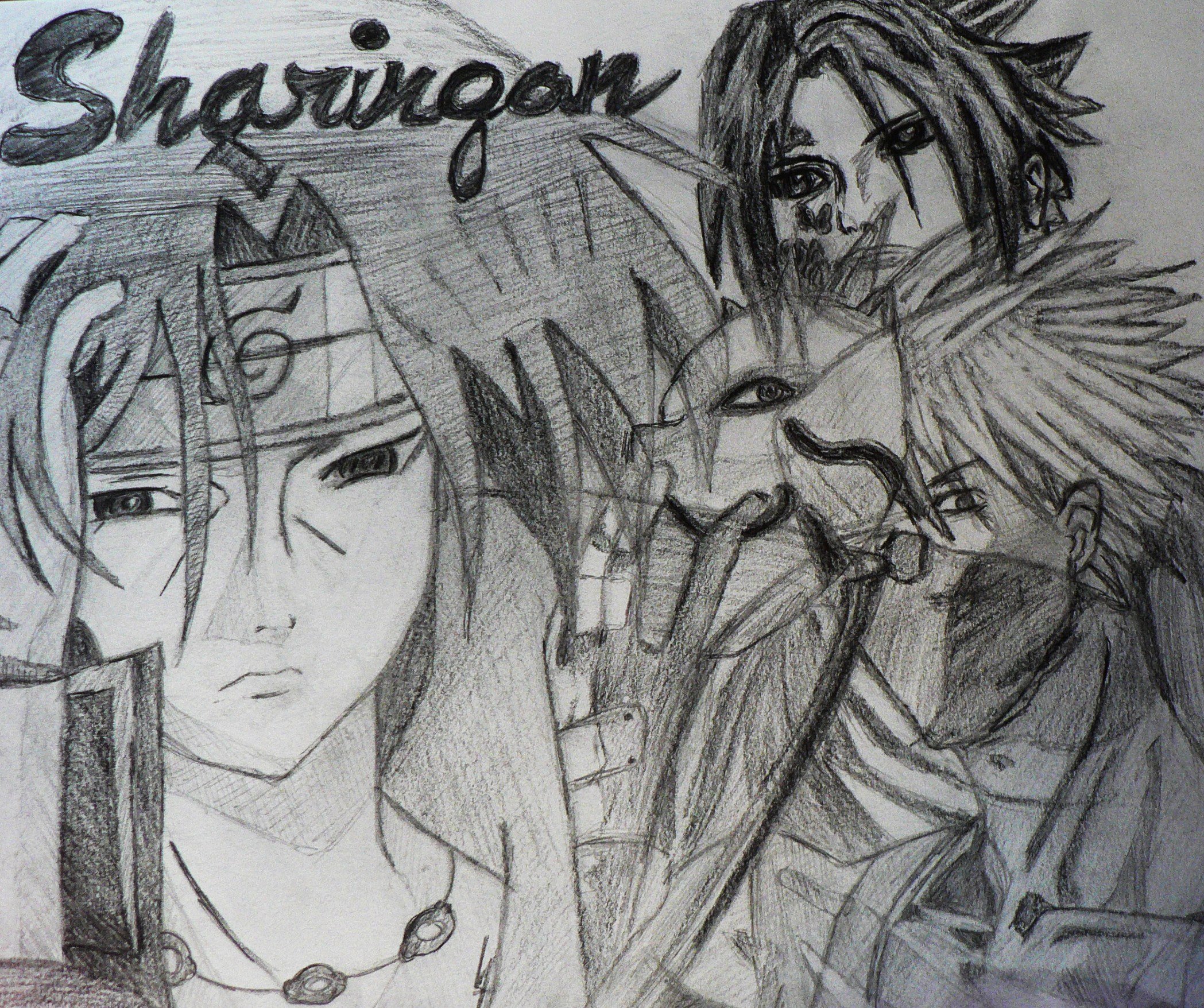 Fonds d'cran Art - Crayon Manga - Naruto sharigan