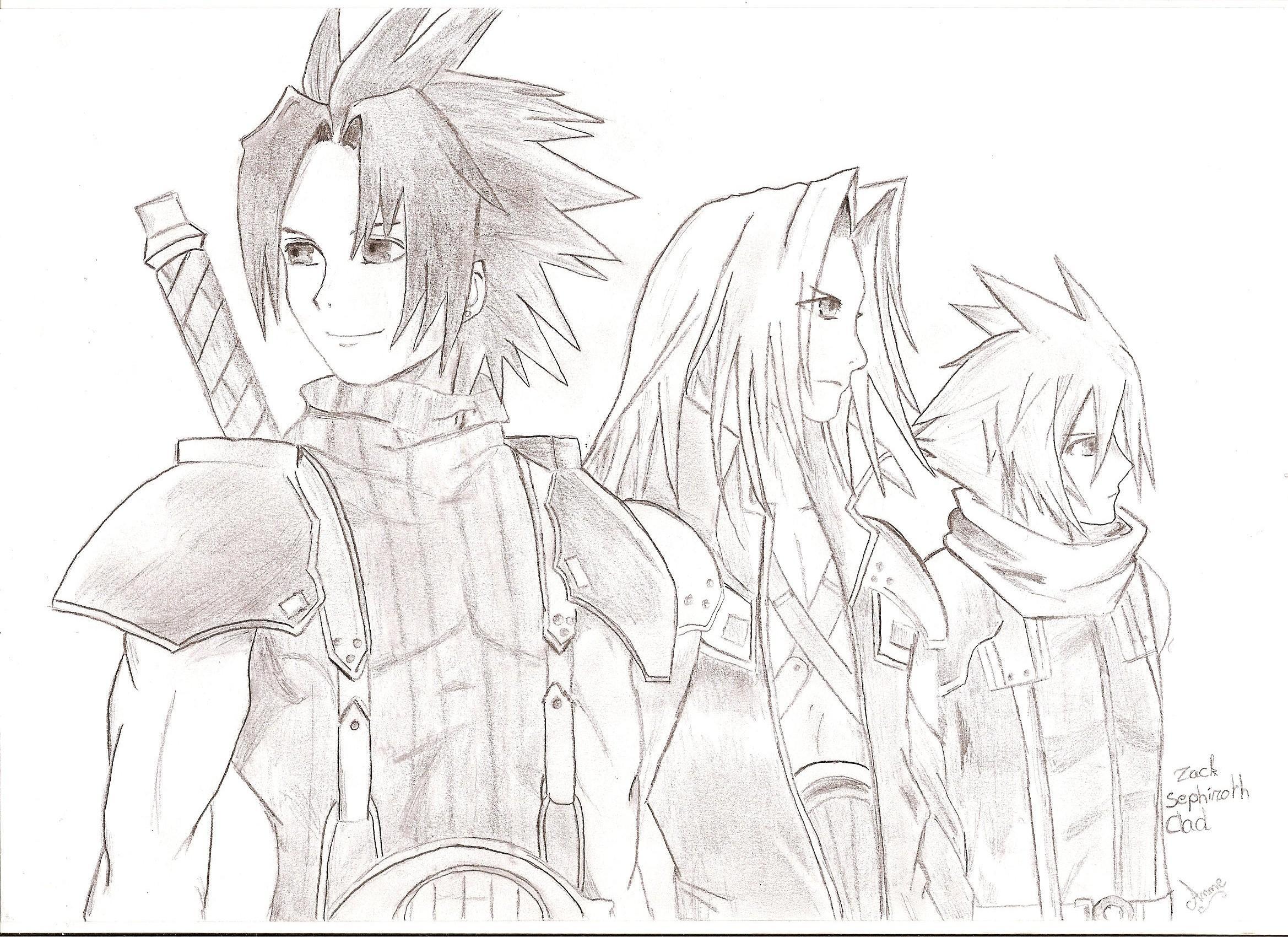 Wallpapers Art - Pencil Video games Zack Sephiroth Clad