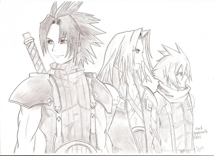 Fonds d'cran Art - Crayon Jeux Vido Zack Sephiroth Clad