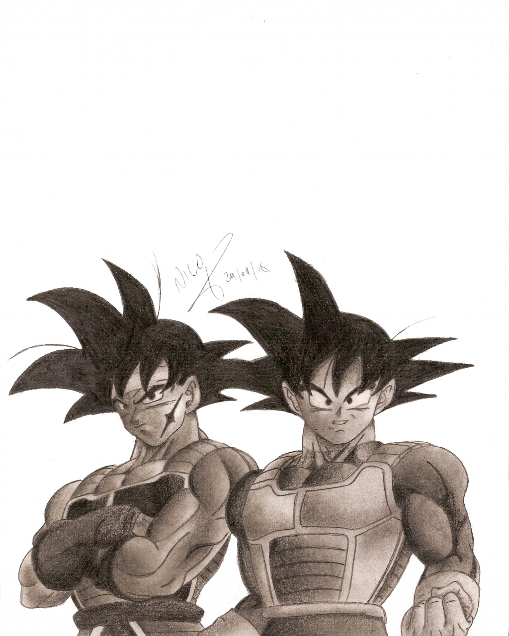 Wallpapers Art - Pencil Manga - Dragon Ball Z GOKU PERE ET FILS