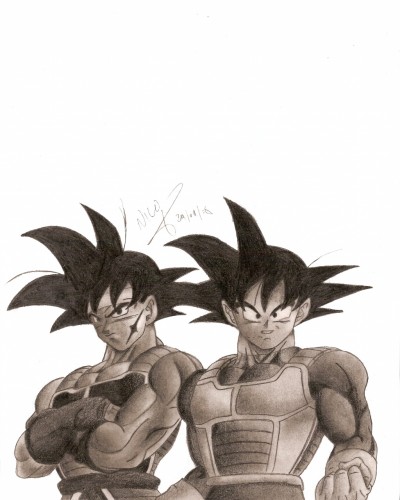 Fonds d'cran Art - Crayon Manga - Dragon Ball Z GOKU PERE ET FILS