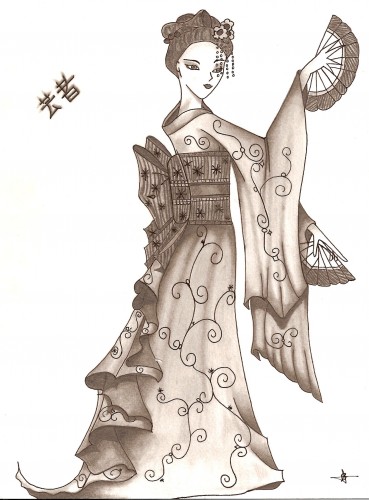 Wallpapers Art - Pencil Manga - Miscellaneous Geisha