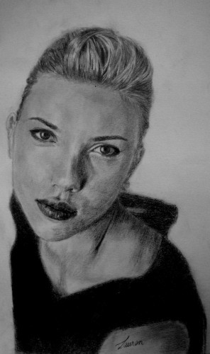 Fonds d'cran Art - Crayon Portraits Scarlett Johansp