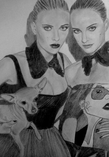 Fonds d'cran Art - Crayon Femmes - Fminit Scarlett Johanson&Natalie Portman