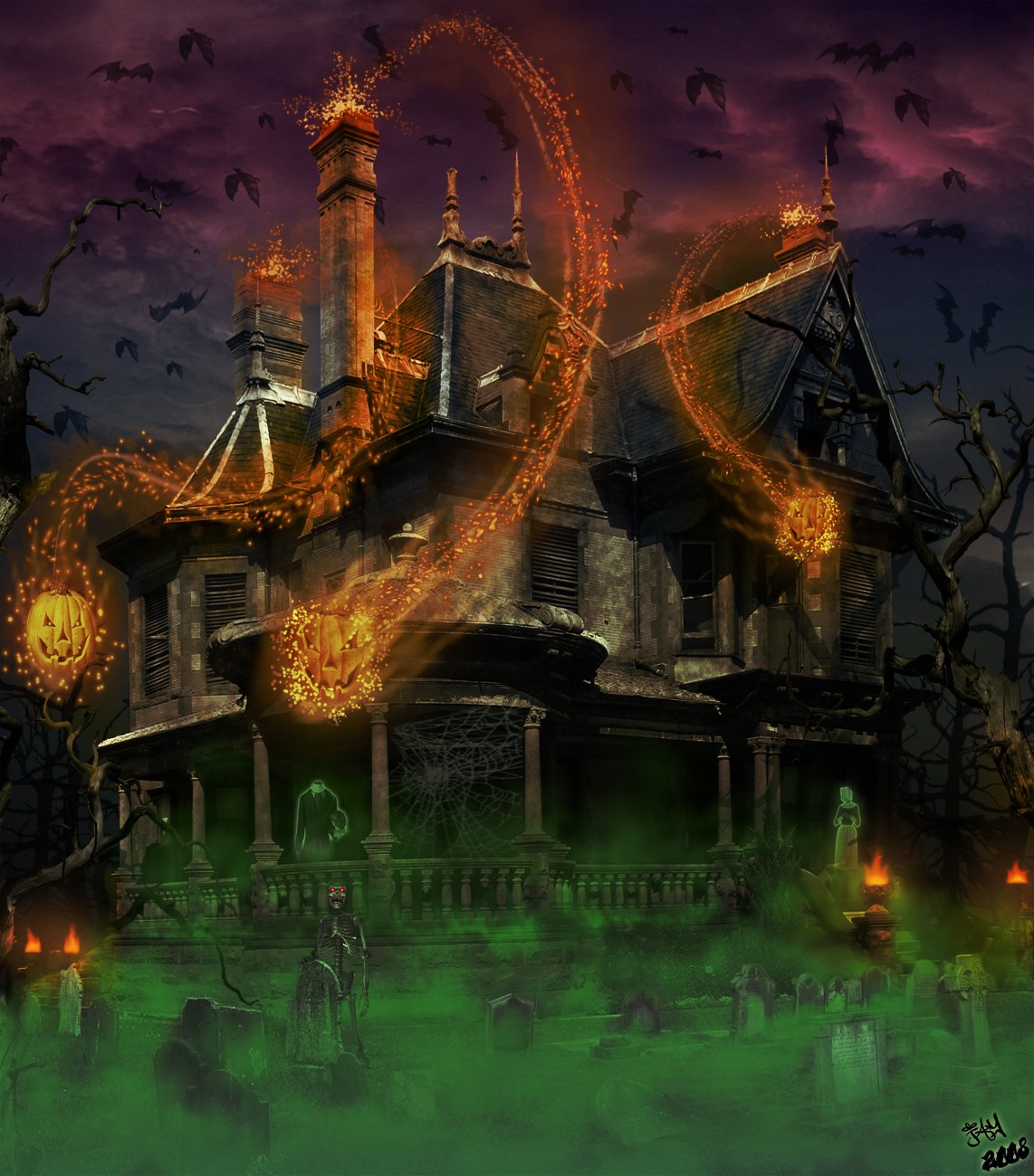 Fonds d'cran Art - Numrique Matte-Painting haunted halloween