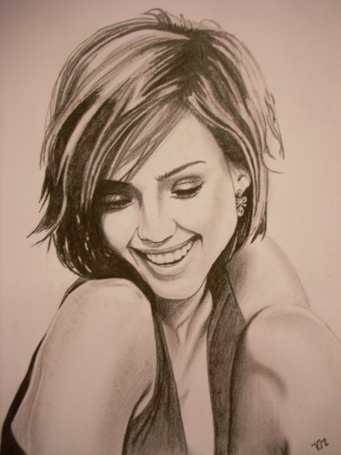 Wallpapers Art - Pencil Portraits Jessica ALBA