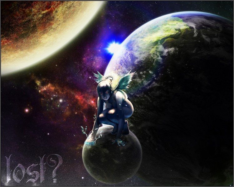 Wallpapers Digital Art Space - Universe Lost angel ?