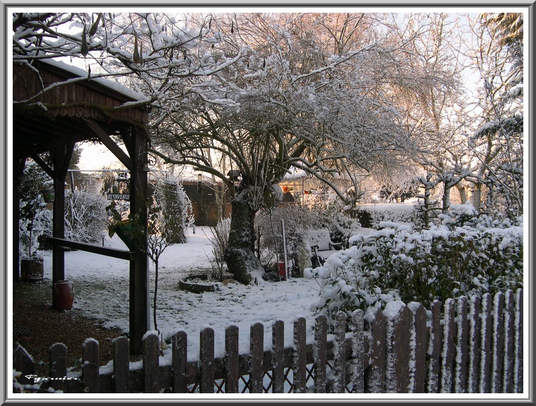 Fonds d'cran Nature Saisons - Hiver Jardin sous la neige.