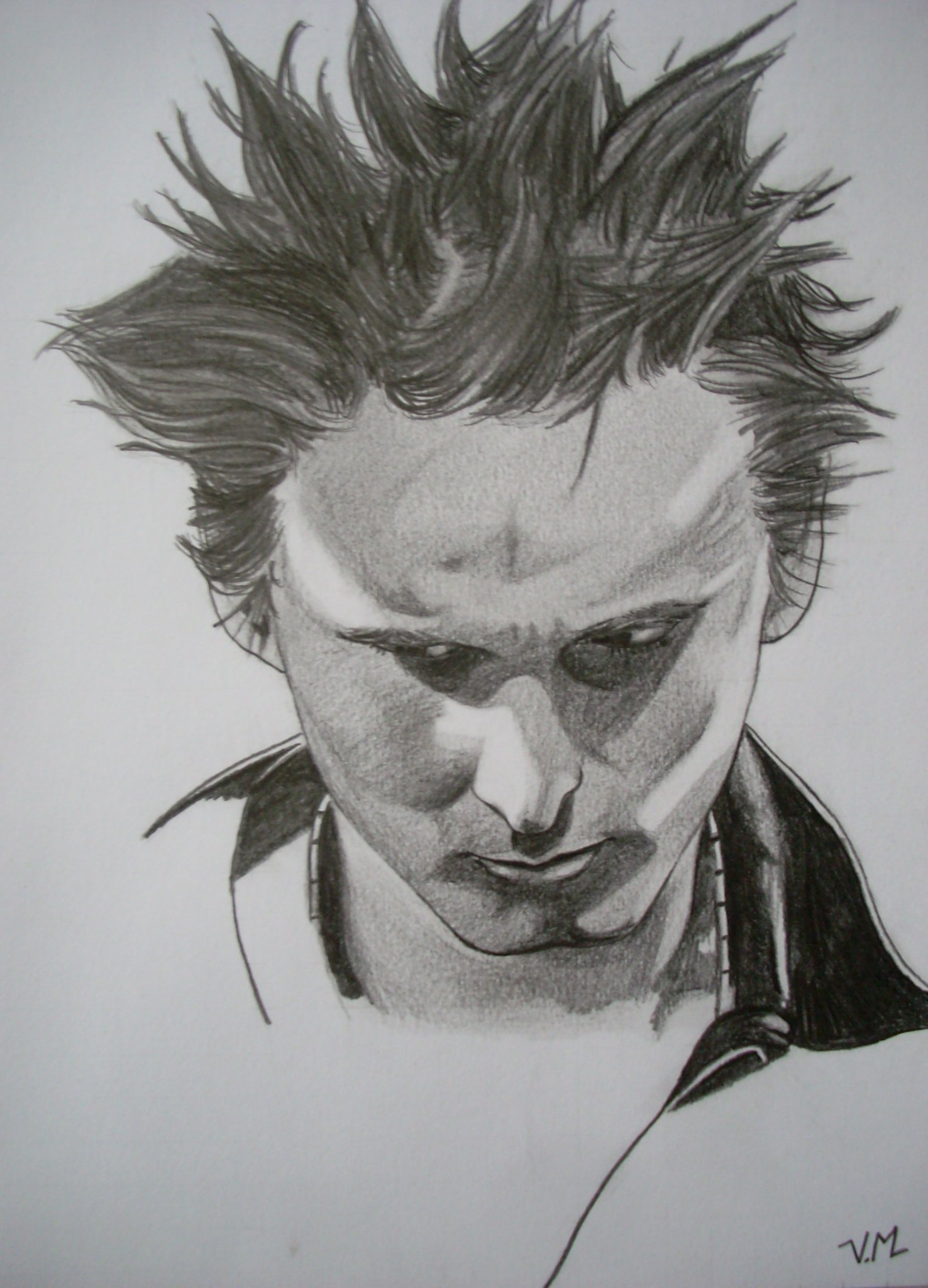 Fonds d'cran Art - Crayon Portraits Matthew BELLAMY (MUSE)