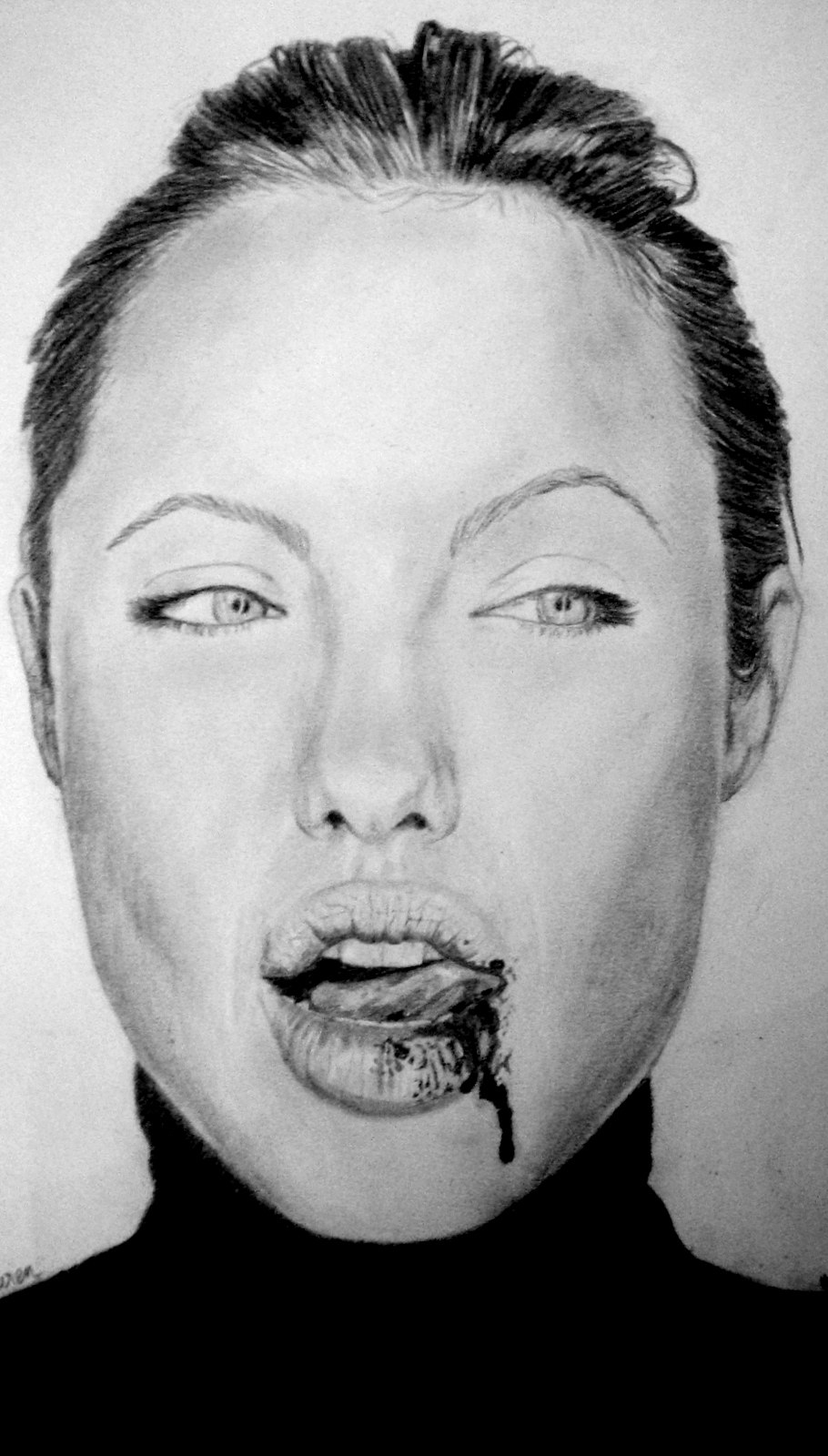 Fonds d'cran Art - Crayon Portraits Angelina Jolie