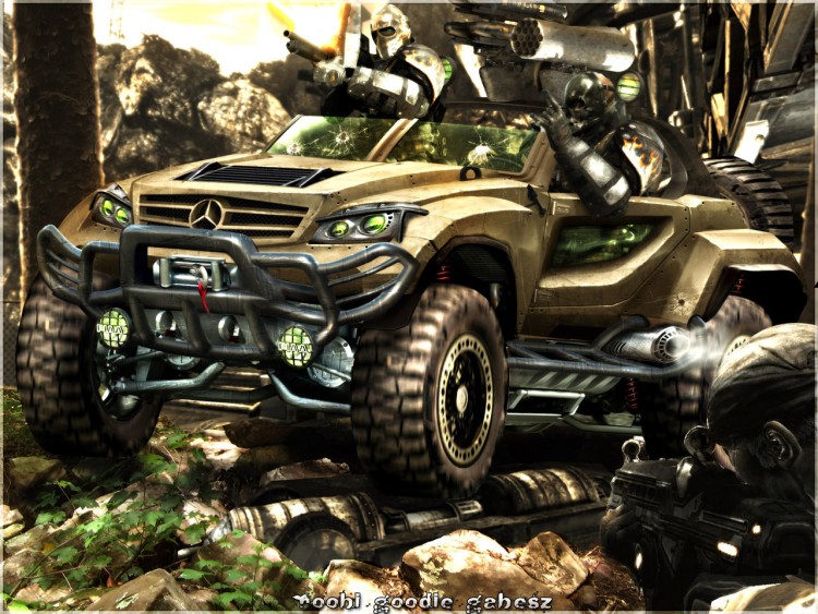 Wallpapers Digital Art Cars - Transport Mercedes Army WTB