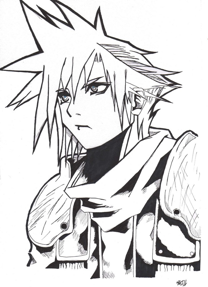 Fonds d'cran Art - Crayon Manga - Final Fantasy Clad la classe